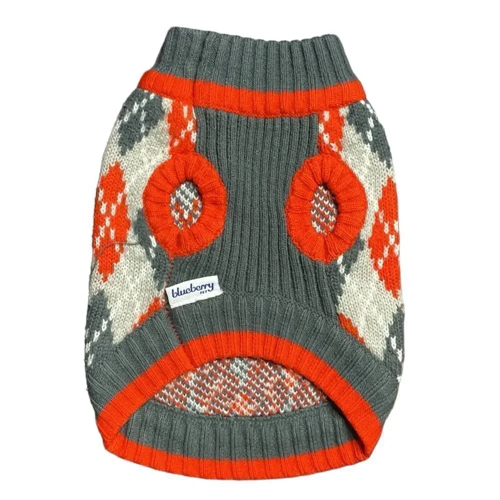 BLUEBERRY Jacquard Knit Dog Sweater